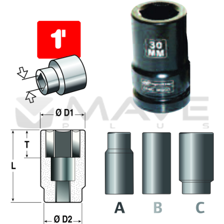 SOCKET, DEEP, 1" X 35 MM